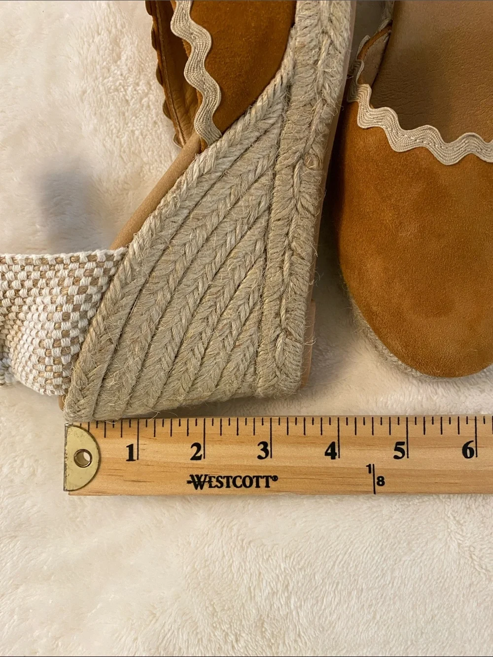 Paseart Camel Suede Wedge Heel Ankle Strap Euro Summer Espadrilles 7